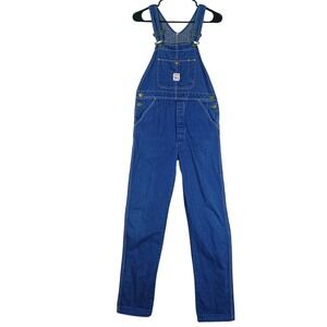 VTG Pointer Brand Bib Overalls 27x32 Blue Denim USA Button Fly Workwear